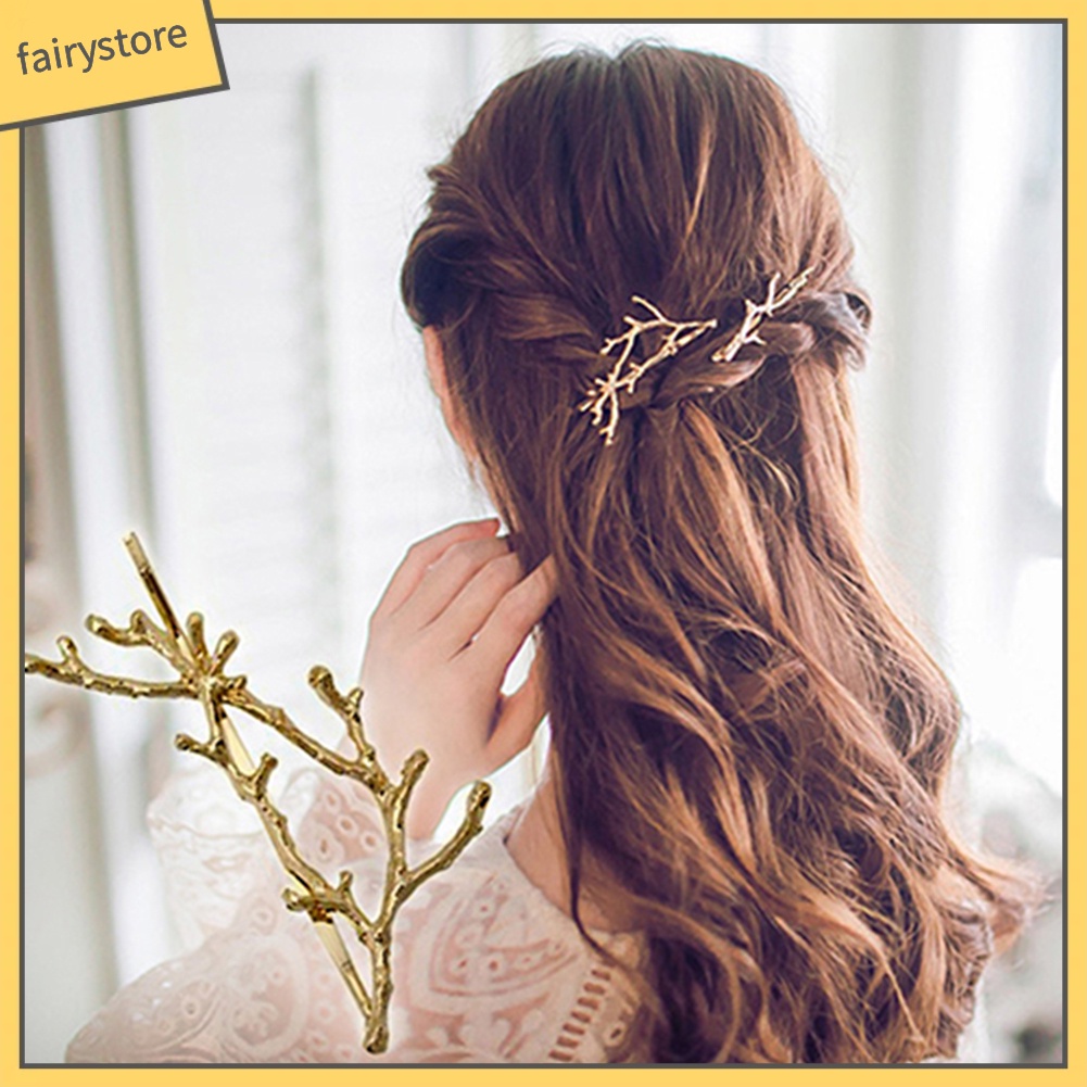 Kẹp Tóc Hình Sừng Hươu Vintage Cho Nữ 1 Cái