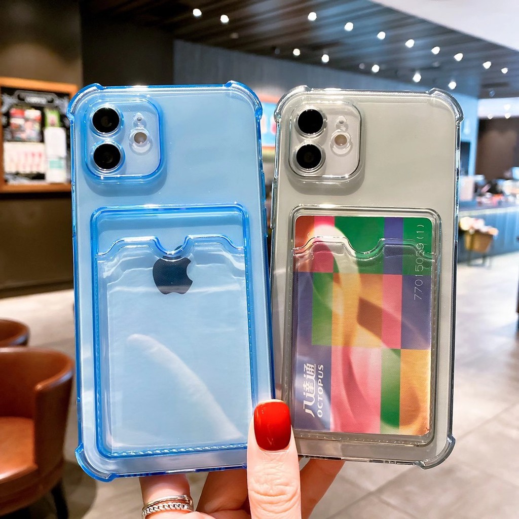 Ốp Điện Thoại Silicon Chống Sốc Có Ngăn Đựng Thẻ Cho For iPhone 12 11 Pro Xs Max Se X Xr 6 6s 7 8 Plus