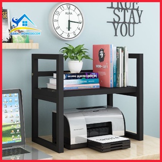 Kệ để máy in, kệ gỗ để bàn học KMI.02 khung sắt sơn tĩnh điện chống gỉ - Kệ sách gỗ MFC An Cường 17 ly chắc chắn mẫu gọn