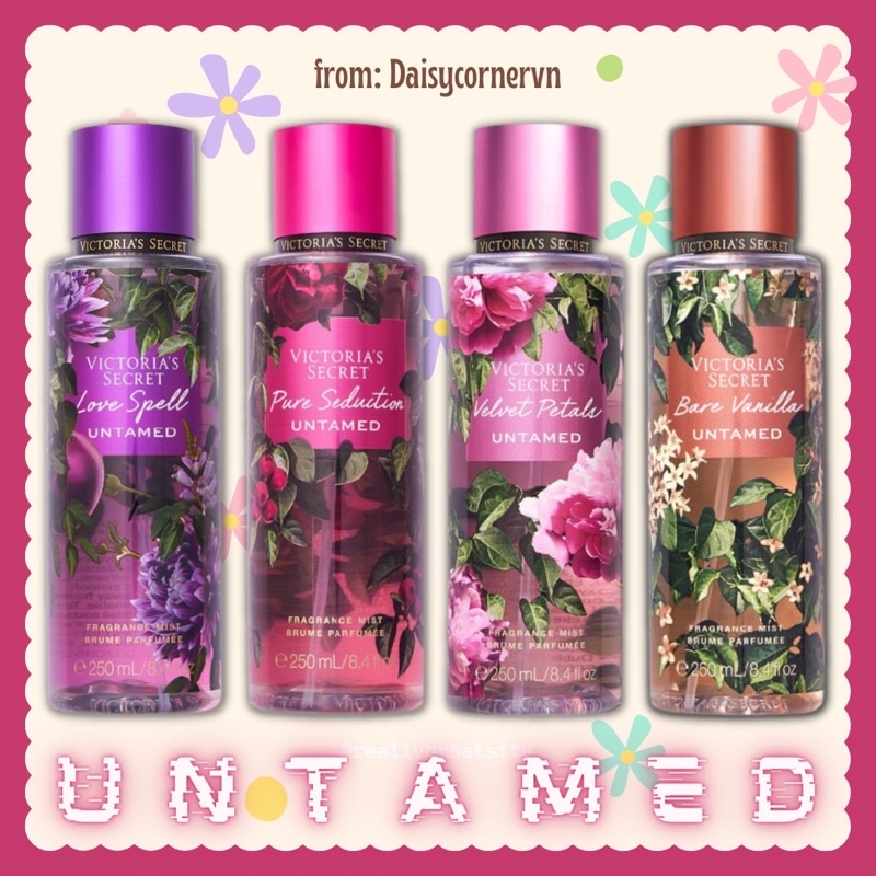 [🇺🇸Bill Mỹ] Untamed Limited|Xịt thơm Body Mist Victoria Secret|Love Spell Untamed|Pure Seduction Untamed|Velvet Petals