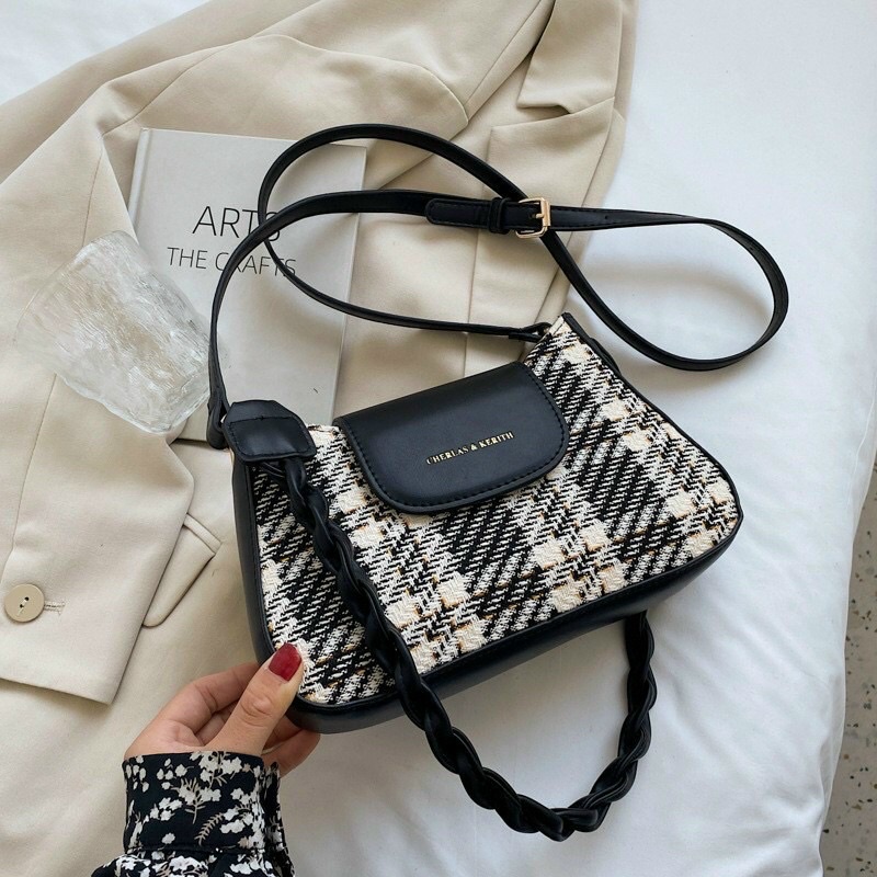 Túi đeo vai đeo chéo thời trang nữ phối dạ phong cách Hàn Quốc siêu xinh