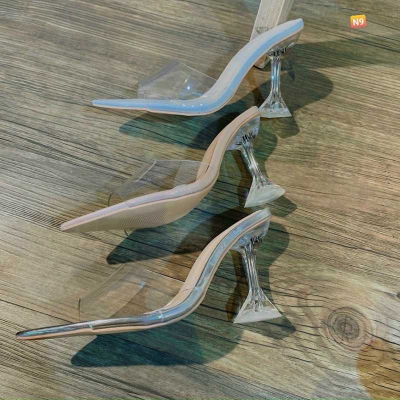Bán Sỉ-Guốc cao gót mũi nhọn quai trong gót ly 8cm siêu chảnh