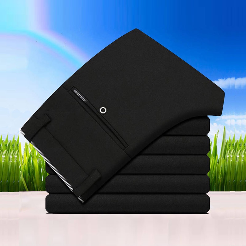 Quần Tây Công Sở Âu Nam Hàn Quốc Co Giãn Mỏng Quần Âu Cạp Cao Nam Cao CấP Big Size Slimfit Big Size