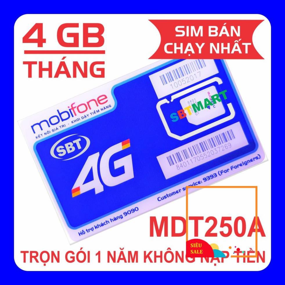 SIM 4G MOBI TRỌN GÓI 1 NĂM KHÔNG CẦN NẠP TIỀN MDT250A, LOẠI 6 THÁNG MDT135A, LOẠI 2 THÁNG MDT120A