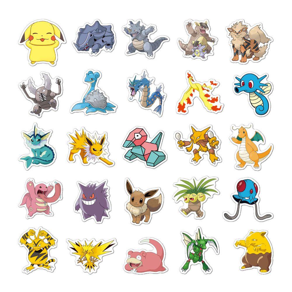Miếng Dán Trang Trí Hành Lý / Ván Trượt / Guitar / Guitar Họa Tiết Hoạt Hình Pokemon Chống Thấm Nước DIY