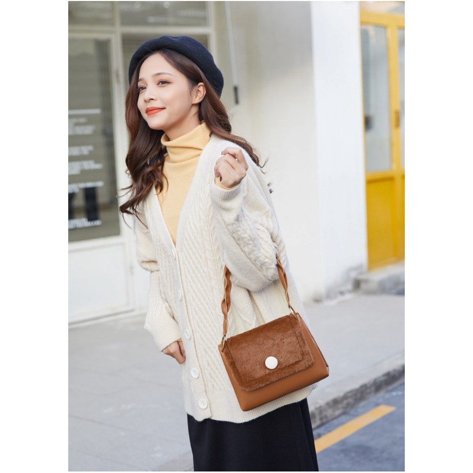Túi kẹp nách, túi đeo chéo phối lông cừu xinh xắn dễ thương TX29 - Chip Xinh Boutique | BigBuy360 - bigbuy360.vn