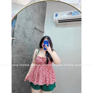 SET ÁO HOA NHÚN 2 DÂY SIÊU XINH [ TNT SHOP BIGSIZE 60kg - 90kg ]