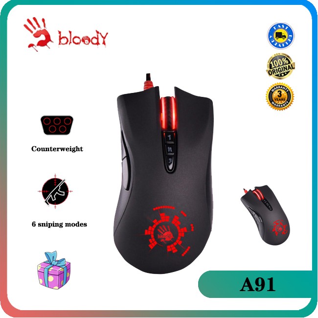Chuột Gaming A4Tech Bloody A91 Quang Học Có Dây6/4