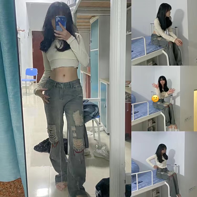 Quần jeans Dài Ống Rộng Thời Trang Phong Cách Hip Hop Y2K