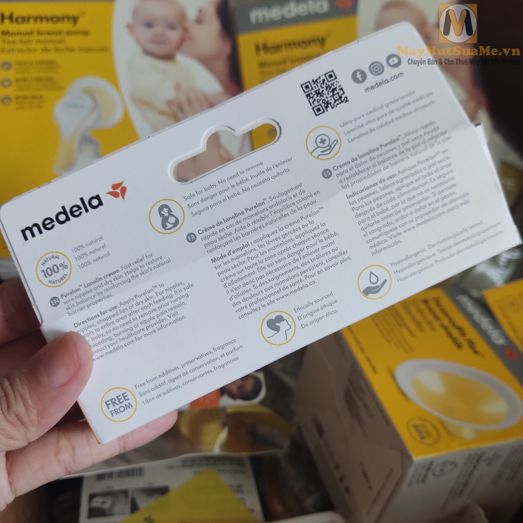 Kem nứt đầu ti Medela Purelan Lanolin Cream 37gram - 100% thành phần hoàn toàn tự nhiên