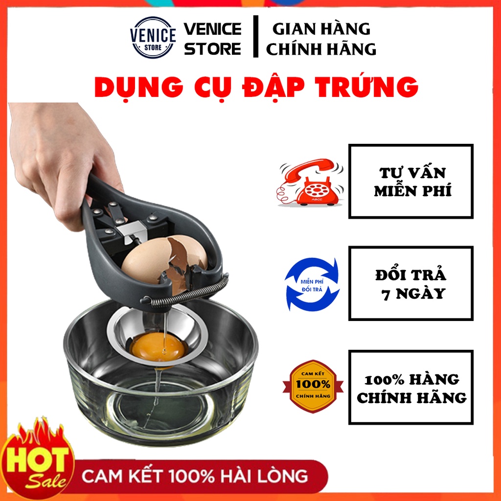 Dụng cụ đập trứng, tách lòng đỏ trứng thủ công