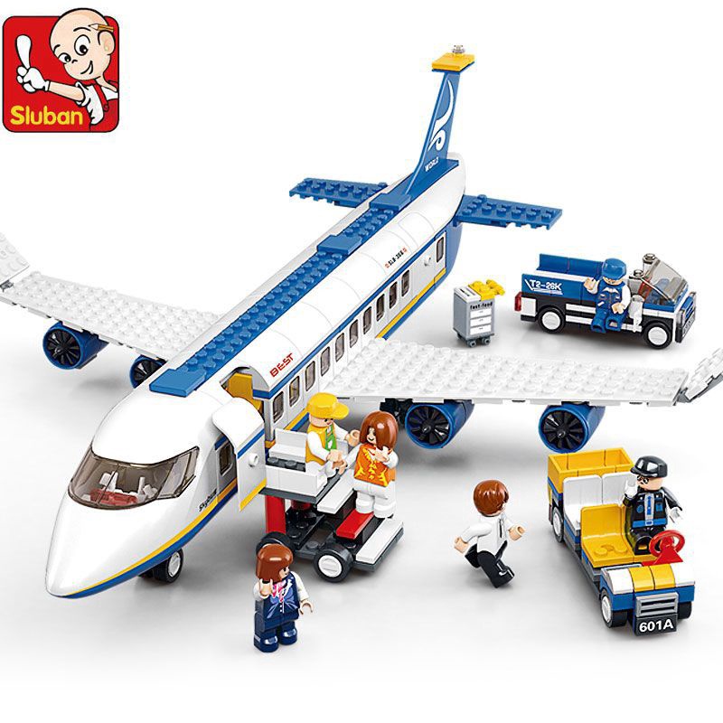 Đồ Chơi Lắp Ráp Kiểu Lego Máy Bay Chở Khách Và Cảng Hàng Không Sluban Air Plane No.B0366 Với 463 Chi Tiết