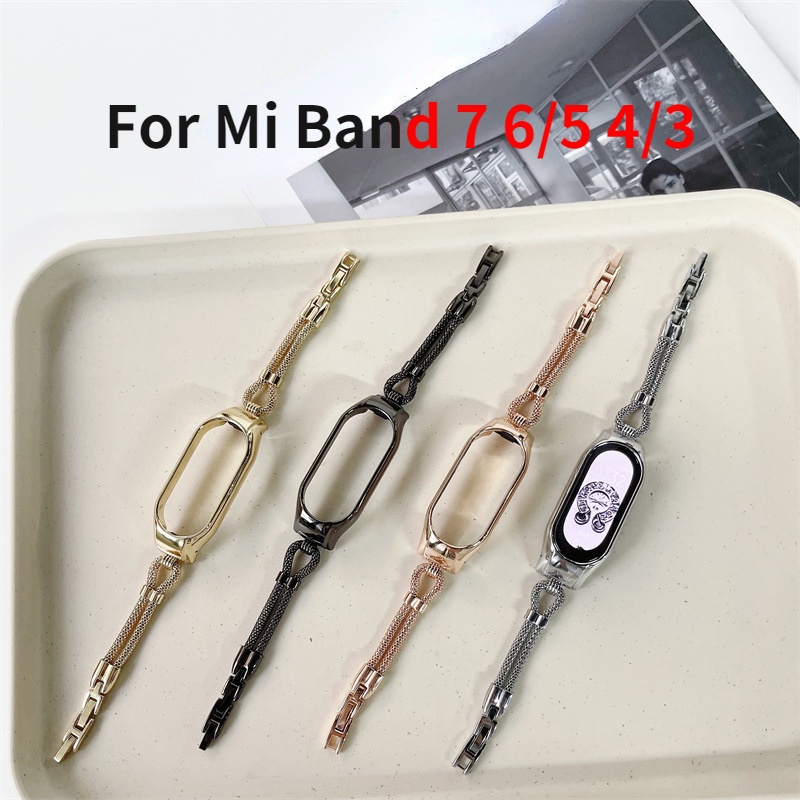 Dây Đeo Thay Thế Chất Liệu Kim Loại Cho Xiaomi Mi Band 6 / 5 4 / 3 Mi Band 7