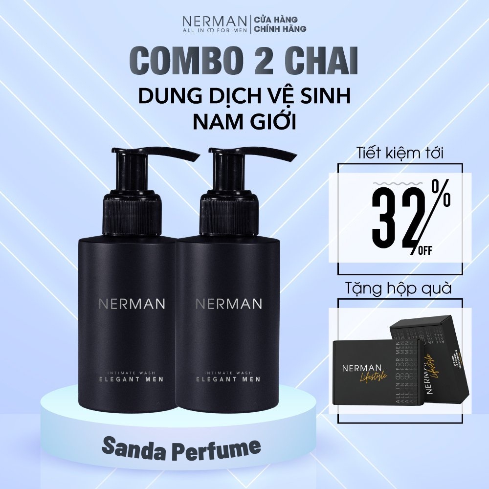 Dung dịch vệ sinh nam giới Nerman Elegant Men Nerman hương nước hoa cao cấp 100ml/ chai