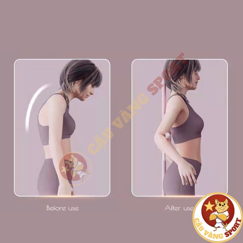 Gậy tập thẳng lưng, thanh gậy tập yoga chống gù lưng, mở vai hình chữ thập Cậu Vàng Sport