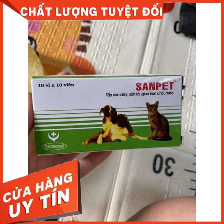 Viên tẩy sán dây, sán lá cho Chó Mèo - 1 viên/5kg Của QuaQua