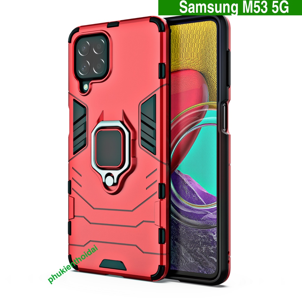 Ốp lưng Samsung M53 5G Iron Man Iring chống sốc giá đỡ kiêm nhẫn hút ô tô siêu bền