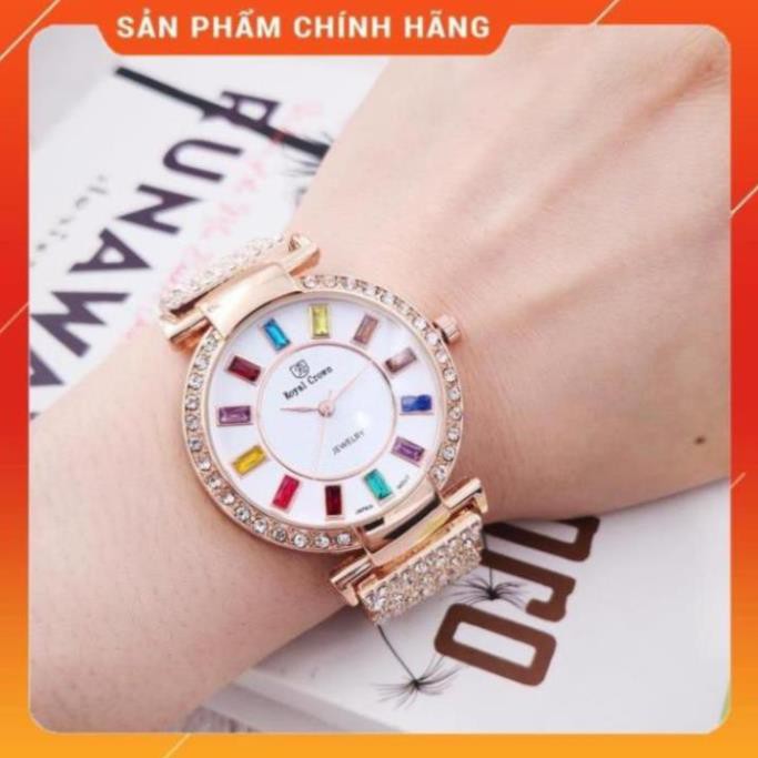 Đồng hồ nữ hot Trend dây kim loại RYO đính đá siêu đẹp