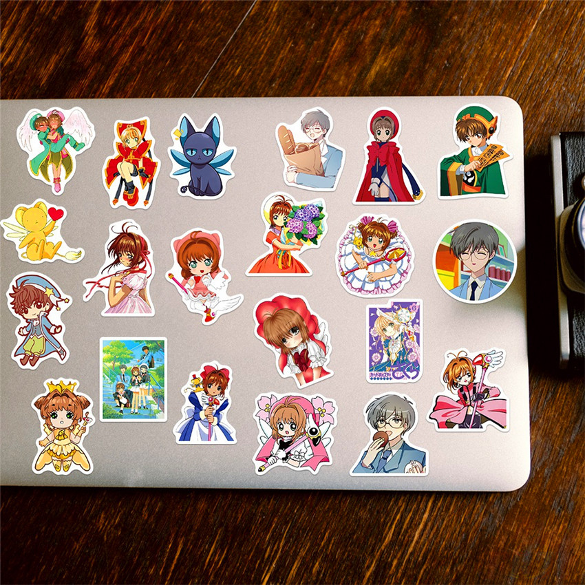 Set 100 Miếng Dán Trang Trí Hình Nhân Vật Sakura Dễ Thương