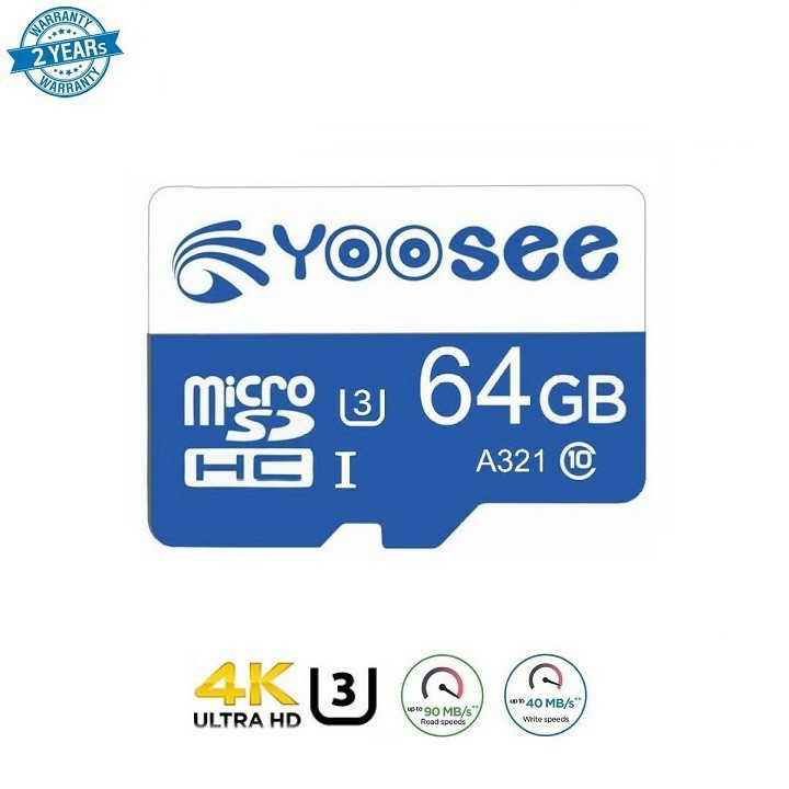 Thẻ nhớ 32GB/ 64GB SAMSUNG, YOOSEE Class 10 hỗ trợ quay video 4K chuyện dụng cho Camera IP wifi, Smartphone, loa đài.