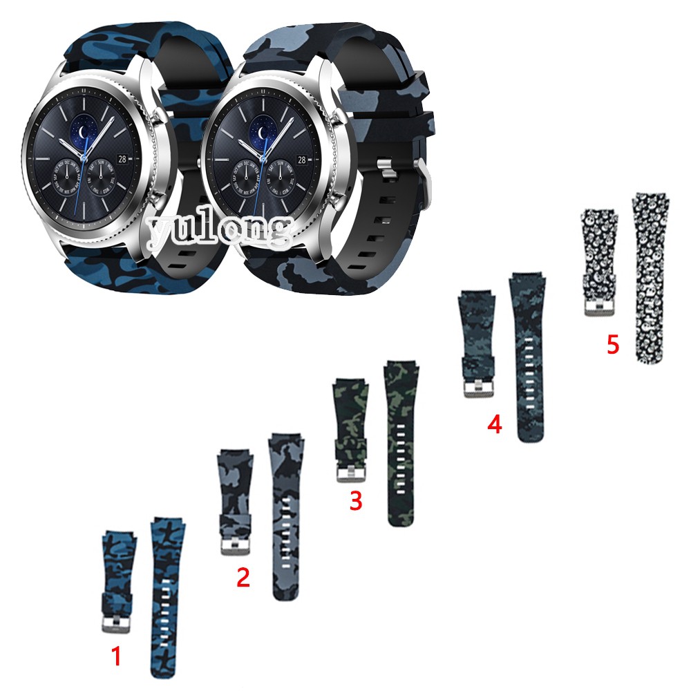 Dây đeo silicon camo cho đồng hồ thông minh Samsung Gear S3 Frontier Classic