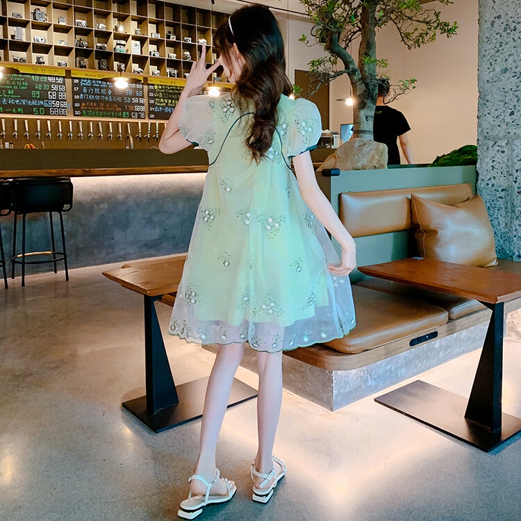 Đầm Sườn Xám Công Chúa Phong Cách Phương Tây Thời Trang Mùa Hè 2022 Mới Cho Bé Gái