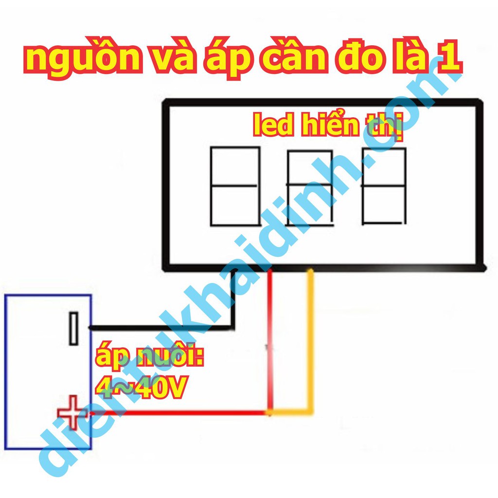 MODULE ĐO ĐIỆN ÁP VOLT KẾ MINI 0-100VDC LED 7 ĐOẠN 0.28&quot;, nhỏ gọn, ổn định kde4902