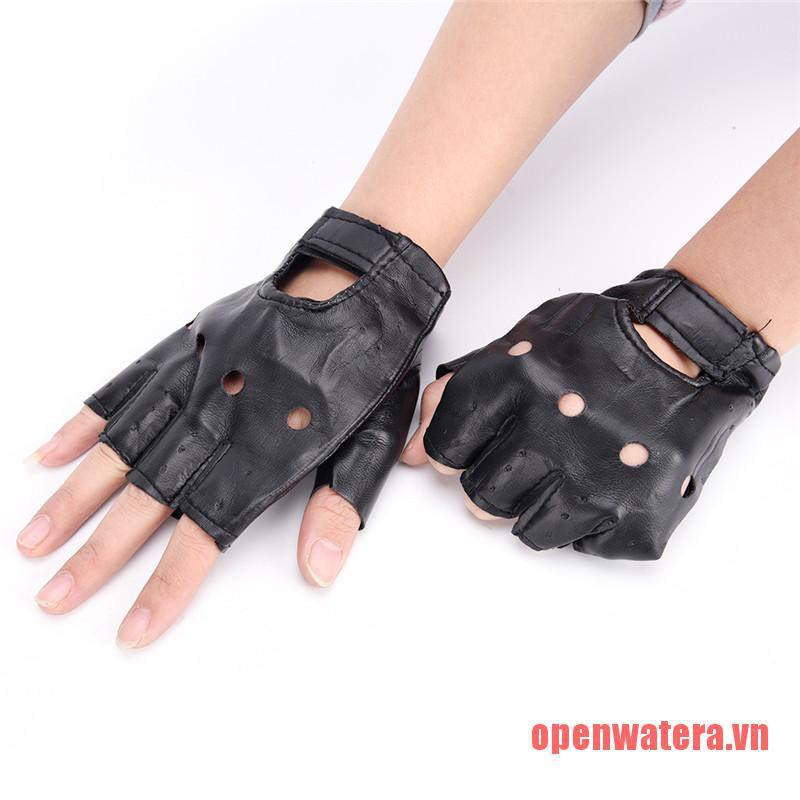 Găng tay da Pu hở ngón cho nam nữ khi lái xe chất lượng cao