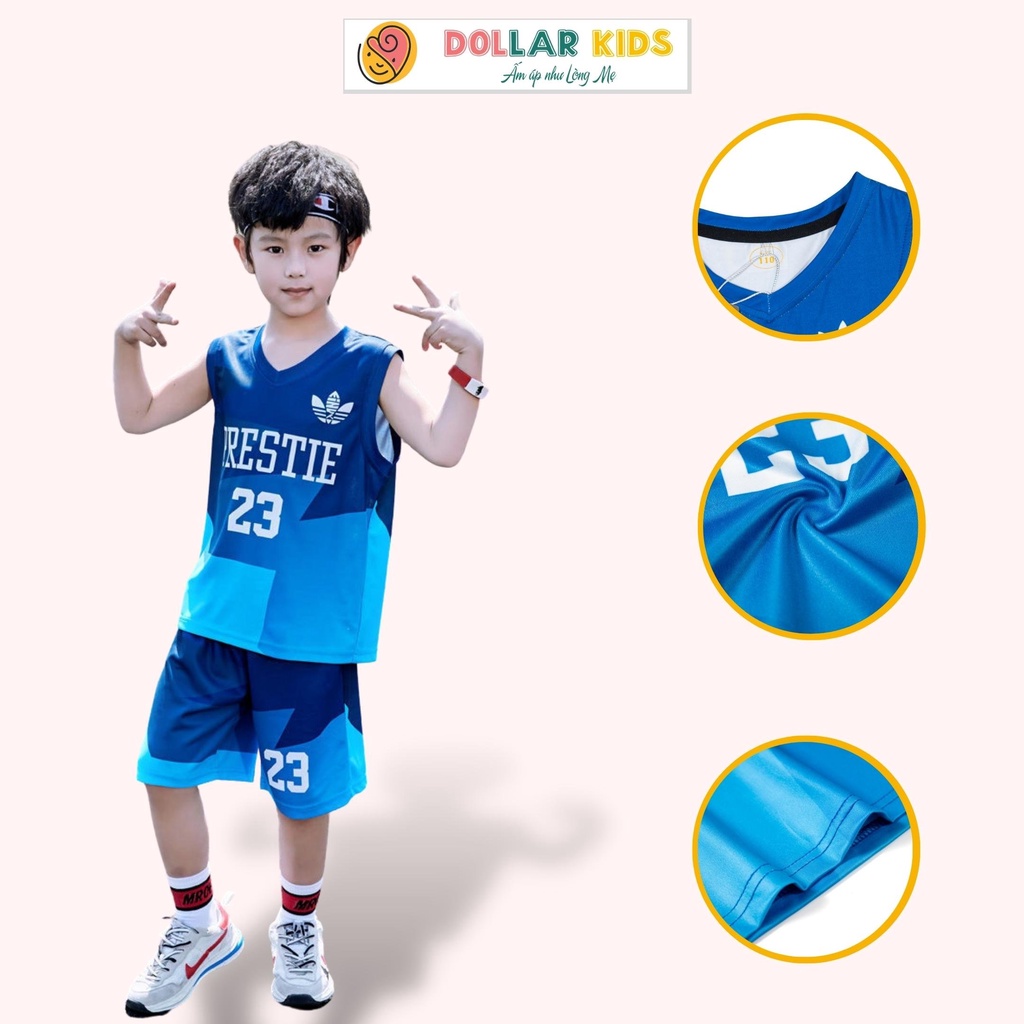 Đồ Bộ Ba Lỗ Dollarkids Cho Bé Trai Từ 10kg Đến 46kg Vai Thun Co Giãn Thoáng Mát