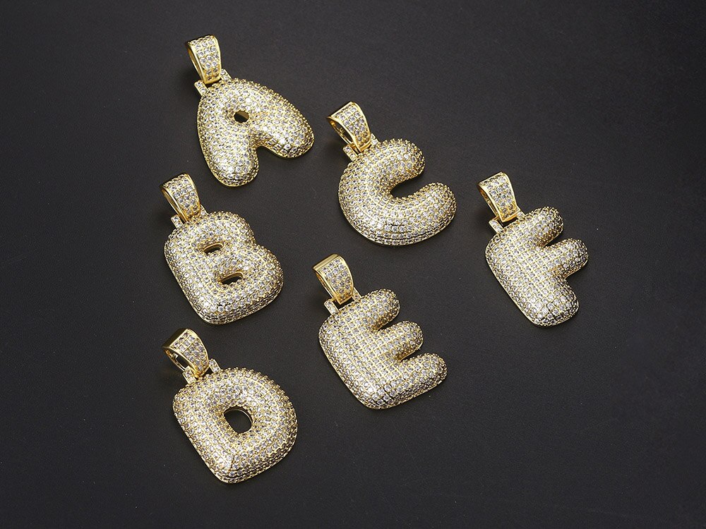 Dây chuyền Zhouyang OHP008 có mặt dây bằng thép không gỉ hình chữ cái phong cách Hip Hop cho nam nữ làm quà tặng năm mới