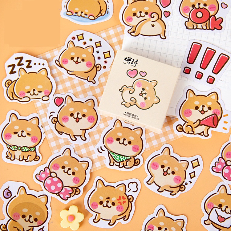 ❤️ Hộp 45 Chiếc ❤️ Bộ Sticker Dán Trang Trí Nhật Ký Hình Hoạt Hình Dễ Thương