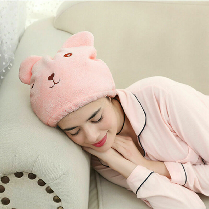 Mũ tắm nhỏ giúp làm khô tóc họa tiết gấu hoạt hình dễ thương