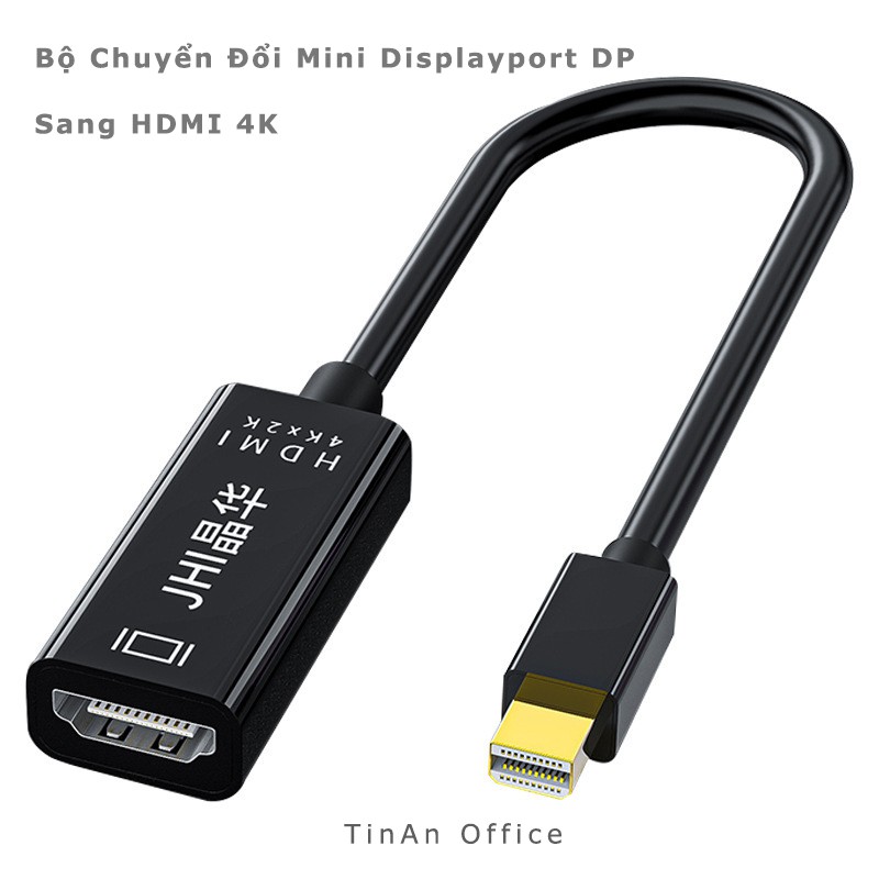 Bộ Chuyển Đổi Mini Displayport DP Sang HDMI 4K, Kết Nối Laptop, Apple với TV, Máy Chiếu