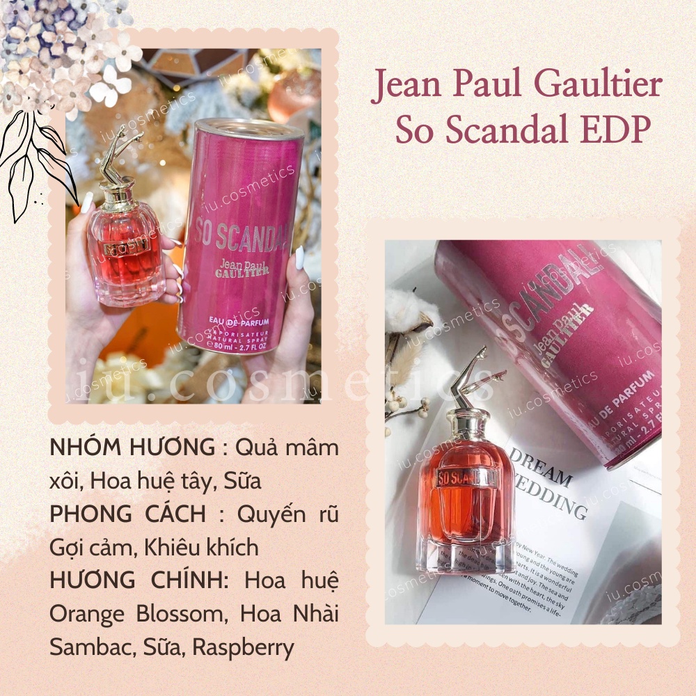 Nước hoa nữ Scandal Jean Paul Gaultier EDP dung tích 80ml - Dầu thơm nữ sang trọng quý phái lưu hương lâu - iu.cosmetics