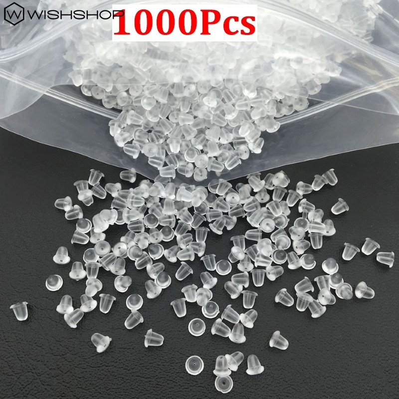 Bộ 1000 cái bông tai bằng silicon mềm trong suốt