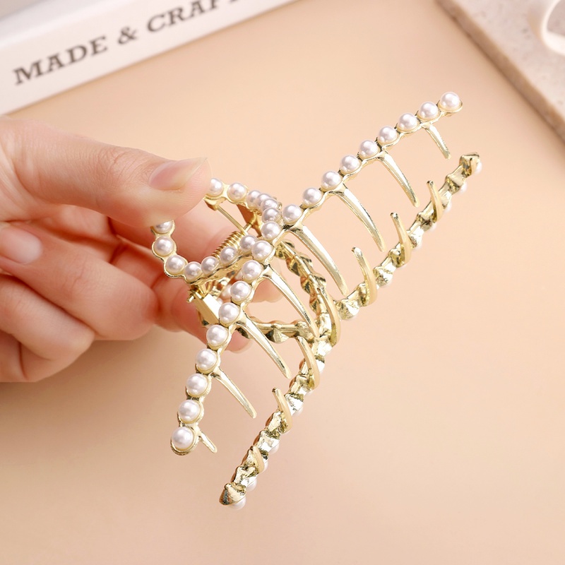 Kẹp Tóc Hình Cá Mập Đính Đá / Ngọc Trai Nhân Tạo Thời Trang Cho Nữ