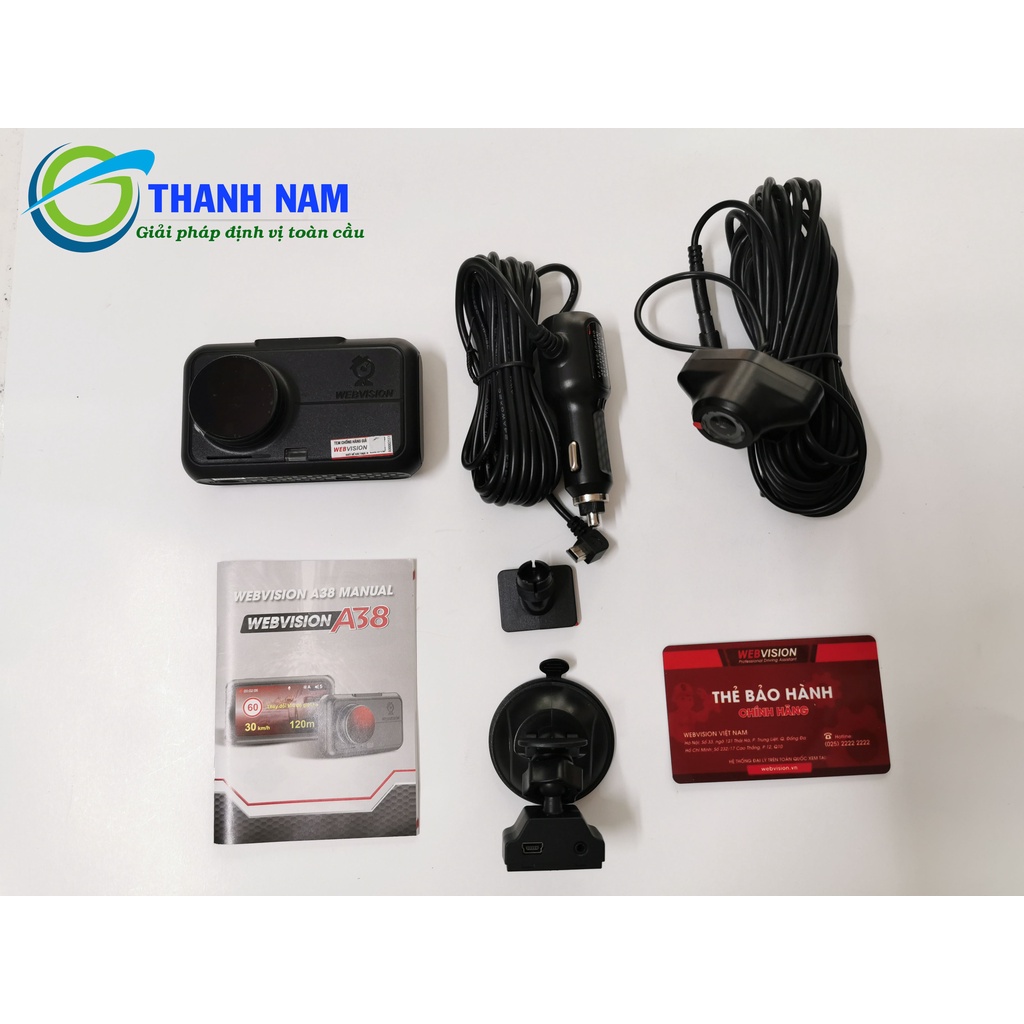 Camera hành trình Webvision A38  ghi hình 4K, cảnh báo giao thông bằng công nghệ AI.