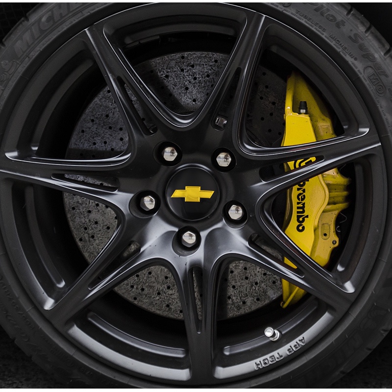 Bộ 4 Miếng Dán Trang Trí Trục Bánh Xe Ô Tô Chevrolet Trax Sonic Cruze Malibu Tahoe Impala Equinox Suburban Traverse