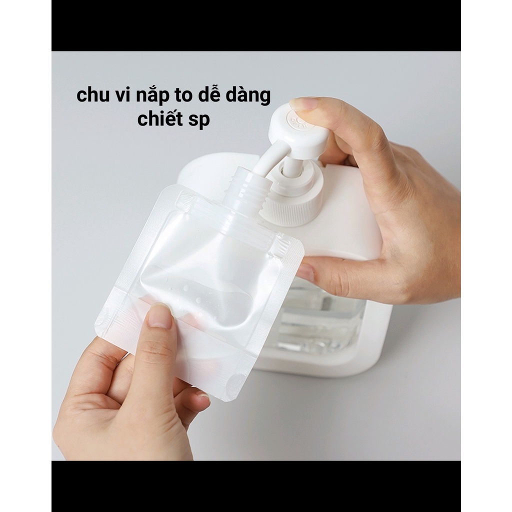 Túi Chiết Mỹ Phẩm trong suốt - Túi nắp bật 100ml/ 50ml/ 30ml đựng dầu gội, sữa tắm đi du lịch, công tác