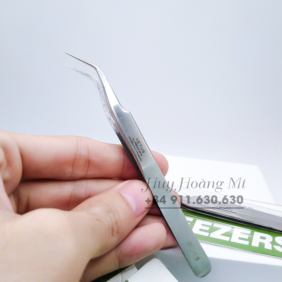 NHÍP TÁCH MI CONG - THẲNG TRƠN BẠC - Dụng cụ nối mi - Huy Hoàng Mi