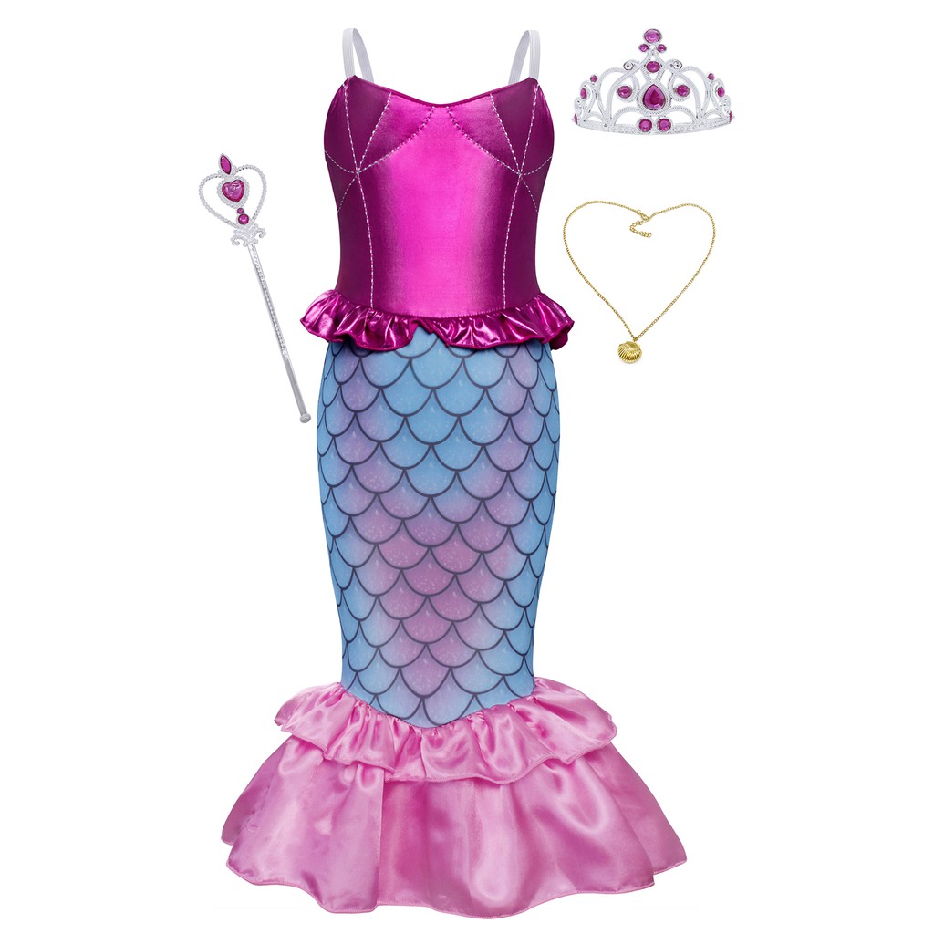 Beautiful Mermaid Costume Set for Girls Beach and Seaside Vacation Photography Chrismas Birthday Party Cosplay Gift