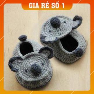 Giày Koala Xám - Sản phẩm đan móc handmade - Trang phục Thu Đông cho bé