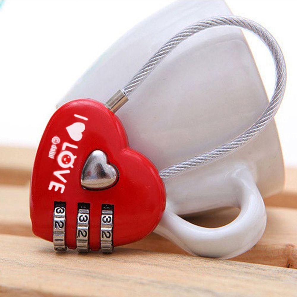 BACK2LIFE Ổ Khóa Mật Khẩu Mini Bằng Hợp Kim Hình Trái Tim Dễ Thương