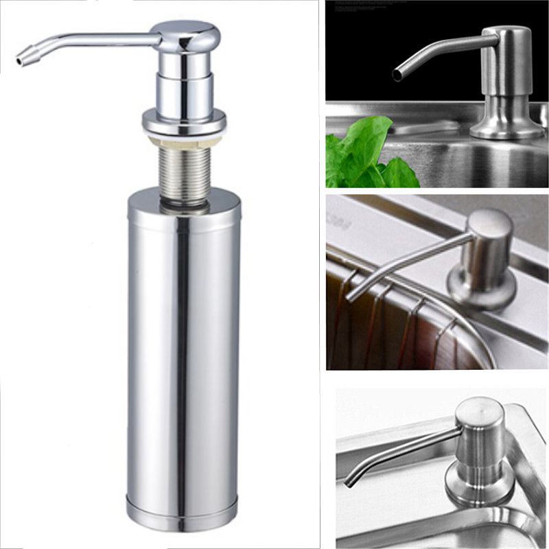 Bình Đựng Nước Rửa Chén 100% INOX BÌNH XÀ BÔNG nhấn hơi gắn âm thành, chậu nào cũng lắp vừa