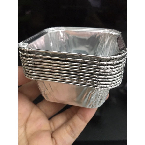 Set 10 Khay giấy bạc hình Vuông cao cấp