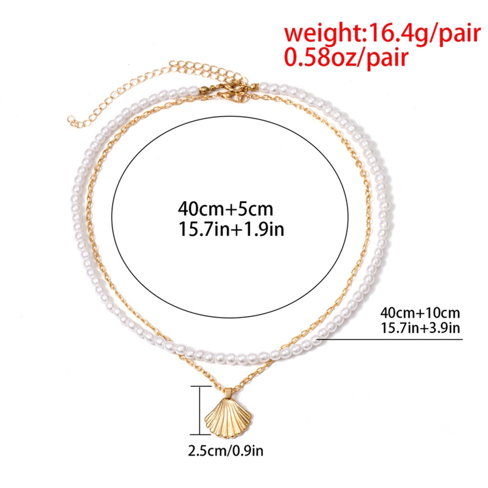 Dây Chuyền Choker Nhiều Lớp Đính Vỏ Sò