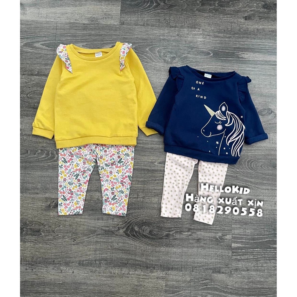 B418 - Bộ carter da cá quần legging bé gái