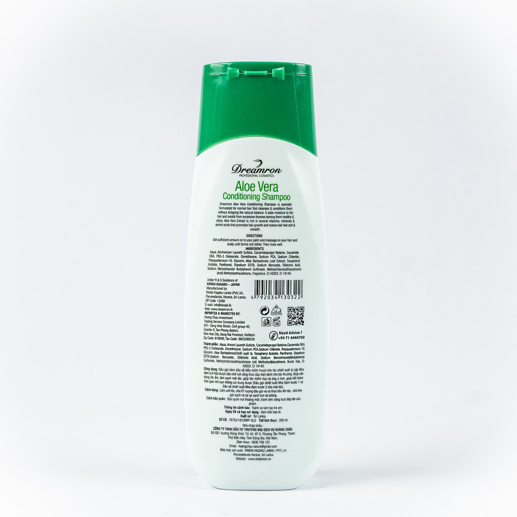 Dầu gội và dầu xả tinh chất lô hội- Aloe Vera Conditioning Shampoo 200 ml