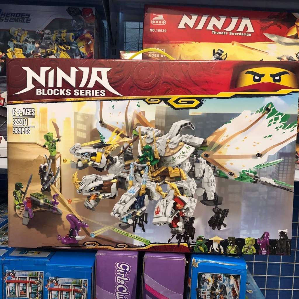 Lego 70679 Ninjago - Leji 82201 ( Xếp Hình Rồng Thần Bốn Đầu Đại Chiến 989 Mảnh )