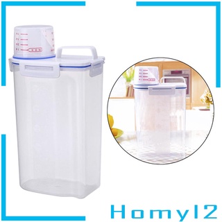 Plastic Cereal Dispenser Storage Box Food Grain Rice Container 2.5L